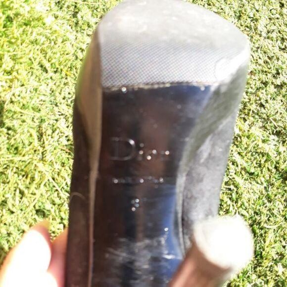 Dior TR1206 Suede Leather Platform‎ Ankle Booties Stiletto Heels Black Sz 37 5.5 - Picture 11 of 15